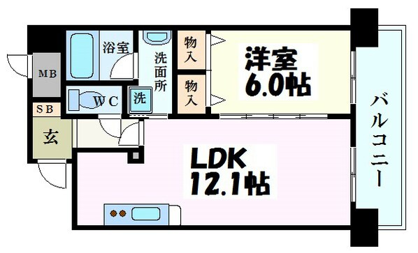 ディアメゾン新白島駅の物件間取画像